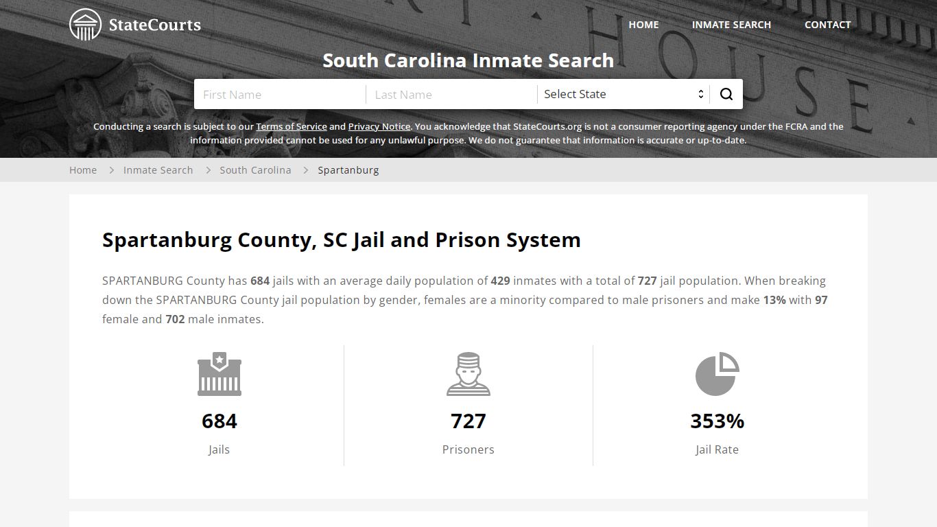 Spartanburg County, SC Inmate Search - StateCourts