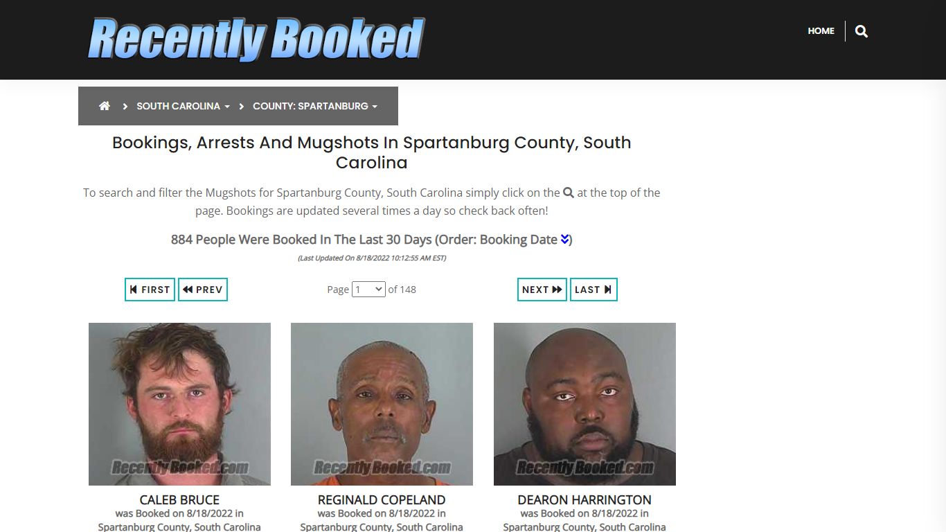 Recent bookings, Arrests, Mugshots in Spartanburg County, South Carolina